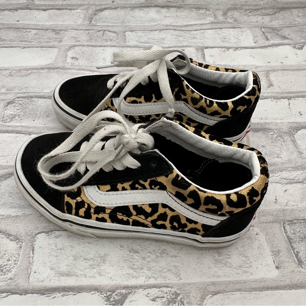 Vans Kids Old Skool Leopard Shoe Animailer Brown Leopard - Picture 2 of 8